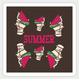 Hands holding a watermelon art | Best of Summer! Sticker